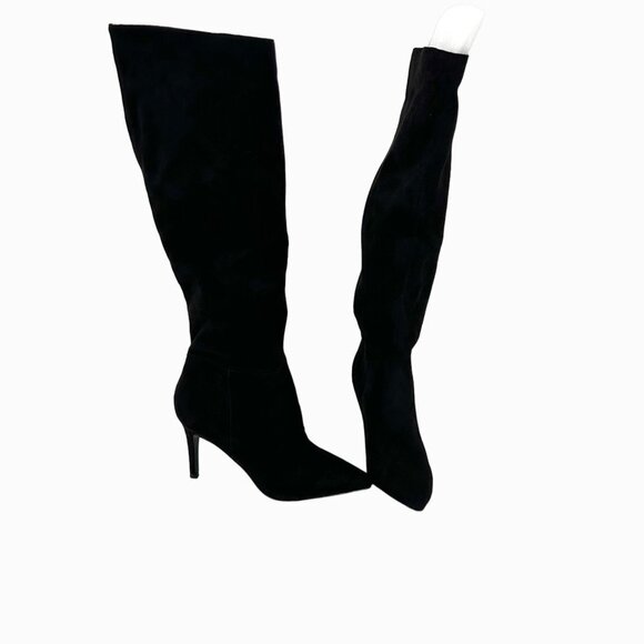 NEW W/ PARTIAL BOX STEVE MADDEN KIMARI TALL BLACK ULTRASUEDE BOOTS - 5 - Picture 4 of 8